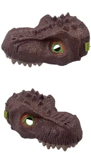 Kinder Dinosaurier Maske, realistischer T-Rex Kopfschmuck für Kostümfeste, Karneval und Halloween.