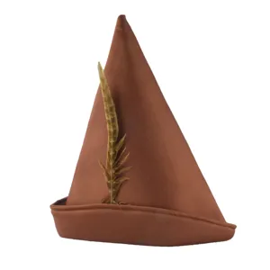 Halloween Party Feather Slanted Hat Retro Pirate Captain Indian Chief Cosplay Costume Hat For Adults Performance Accessory
