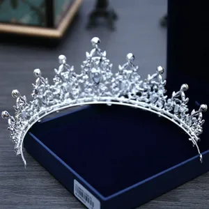 Squisito tiara regina vintage strass argento copricapo sposa matrimonio eventi.