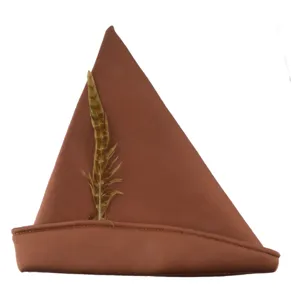 Brown feather pointed hat for Halloween party cosplay costume dress up accessory cap