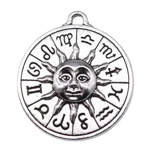 Ciondolo sole zodiaco metallo argento astrologia oroscopo ciondolo accessorio gioielleria