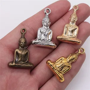 Antique Alloy Buddha Statue Pendant Retro Religious Style Buddha Charm For DIY Jewelry Making Necklace Accessory Small Pendant