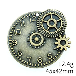 Pendente in metallo orologio ingranaggio stile steampunk vintage accessori gioielli moda