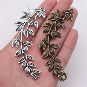Vintage Alloy Branch Connector Leaf Charms For DIY Jewelry Making Antique Bronze Silver Gold Botanical Branch Links Pendant