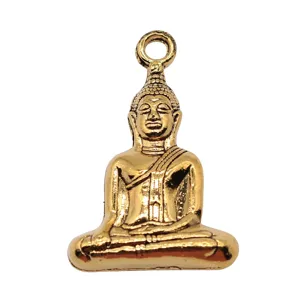 Gold Buddha pendant antique style zinc alloy charm spiritual jewelry accessory detail showcase