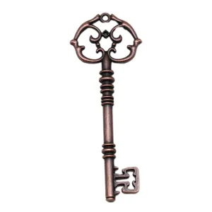 Antiker kupferfarbener Legierungs-Schlüssel-Anhänger DIY Schmuck Zubehör hohles Design 82mm