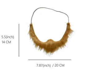 Halloween party fake beard brown costume facial hair prop with elastic strap 14x20cm