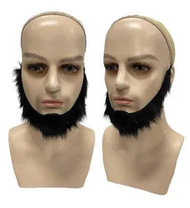 Halloween funny black fake beard party costume cosplay full beard chin facial hair prop