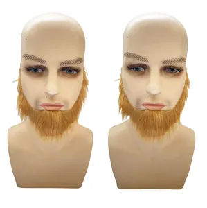 Halloween fake beard costume party funny golden chin beard full facial hair prop for adult men