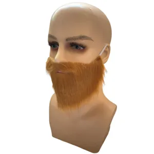 Barba finta sintetica marrone baffi da costume per uomo festa cosplay divertente