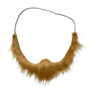 Halloween fake beard costume prop golden brown funny party facial hair with elastic string.