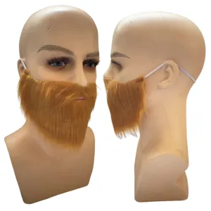 Finta barba marrone costume peli del viso per uomo festa cosplay accessorio di travestimento