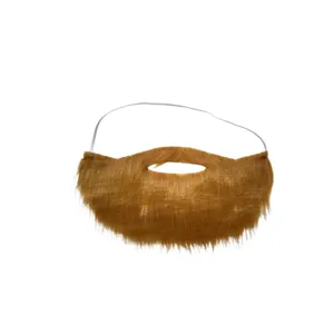 Finta barba marrone con fascia elastica, divertenti peli facciali per festa e cosplay.
