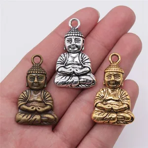 Retro Legering Boeddha Hanger Voor Sieraden Maken DIY Charms Voor Ketting Religieuze Zen Antiek Brons Zilver Goud
