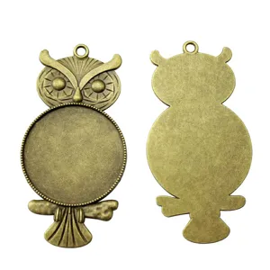 Bandeja colgante cabuchon 35mm bronce buho joyeria DIY accesorios artesania creacion