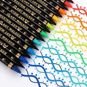 Rotuladores Acrílicos de Doble Punta Colores Variados Impermeables Secado Rápido Para Dibujo de Niños Graffiti Material Escolar