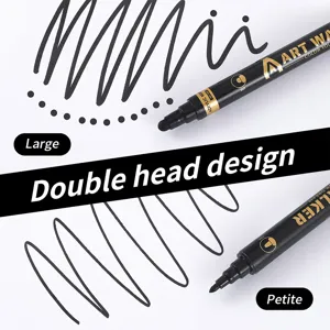 Set de rotuladores acrílicos de doble punta con punta fina y redonda para dibujo y arte.