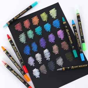 Set de rotuladores acrílicos doble punta secado rápido impermeable para dibujo y arte