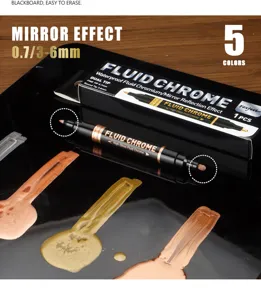 Doppelseitiger flüssiger Chrom-Marker mit Spiegeleffekt, wasserfester Farbstift für Modellbau.