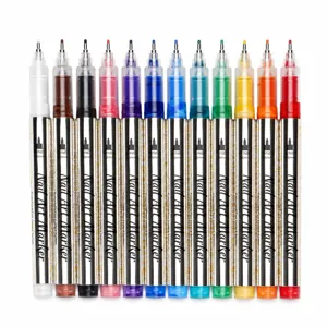 12 Farben Nail Art Marker Set 0.5mm Feine Linien DIY Nagelmalerei Graffiti Stifte