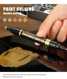 Doppelkopf Spiegel Metallic Marker Stift für Modellbemalung und Reparatur, 0.7mm Spitze.