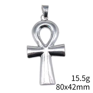 Antikes ägyptisches Ankh Kreuz Silberanhänger 80x42mm 15.5g Amulett Schmuckstück.