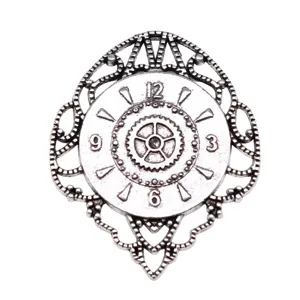 Pendente orologio ingranaggio argento vintage accessorio gioielli DIY, design traforato.
