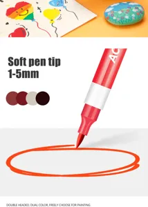 Rotulador acrílico punta suave 1-5mm detalle mostrando diseño de doble cabezal y dos colores para arte