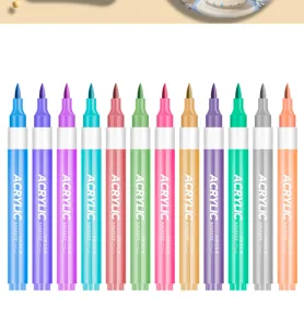 Rotuladores acrílicos de colores paquete de 12 para niños y estudiantes dibujo de arte, colores.