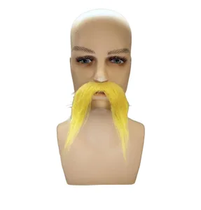 Primo piano di baffi gialli, perfetto per feste in maschera di Halloween ed eventi divertenti.
