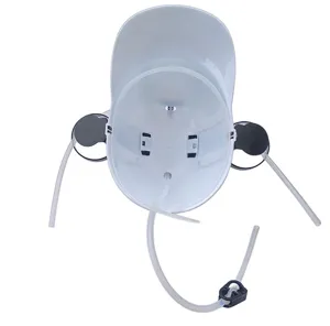 Weisser fauler Trinkhelm Detailansicht mit interner Struktur, Strohhalm und Halter.