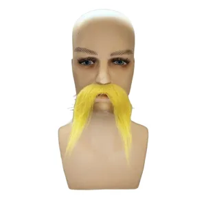 Baffi finti gialli accessorio per costume di festa di Halloween travestimento divertente.
