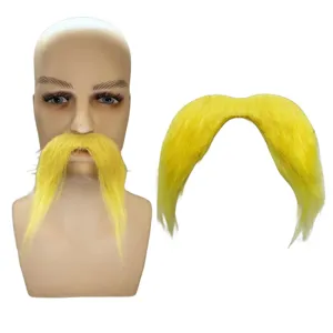 Baffi finti gialli di Halloween accessorio per costume da festa divertente accessorio viso