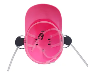 Rosa Party Trinkhut mit doppelten Becherhaltern und Strohhalmen für Outdoor-Feste und Partys.