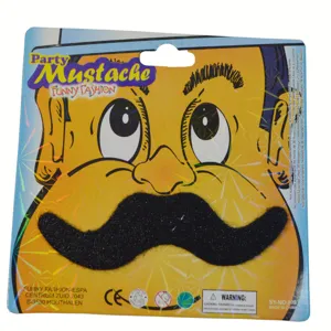 Halloween fête faux moustache drôle costume poils visage accessoire velours noir détail