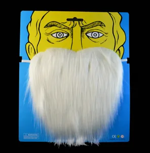 White Santa Claus beard fake facial hair costume accessory for Halloween party event props