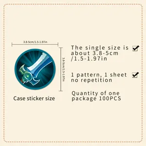 100pcs game skill icon stickers waterproof vinyl decals for phone laptop cup DIY decor