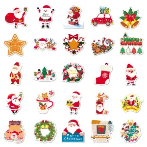 Christmas waterproof stickers pack cute cartoon Santa Claus decals for luggage skateboard DIY