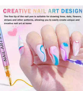 Feine Nagelkunst-Stifte für kreative Linien, Punkte, Blumen und Muster zu Hause.
