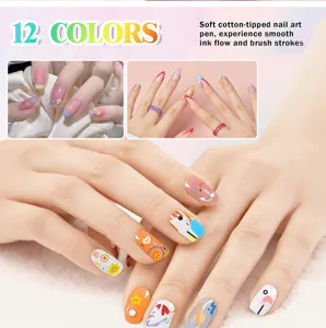 Farbiger Nageldesignstift für DIY Nagelmalerei, feiner Detailmarker für atemberaubende Nagelkunst.