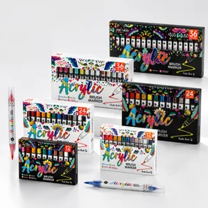 Set di Pennarelli Acrilici a Valvola con Punta Morbida per Bambini Ceramica Pittura a Mano Penna Graffiti Arte Acquerello