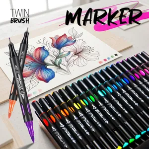 Set di pennarelli a doppia punta per arte, colorazione, disegno e illustrazione.