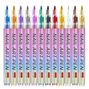 Bunte 0,7mm Nailart Stifte Acrylfarbe Marker für DIY Nageldesign und Malerei Handwerk.