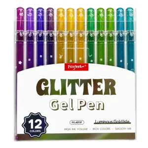 12 colors glitter gel pen set for drawing, scrapbooking and art crafting projects.