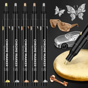 Metallisch chrom marker stift set für gundam modell malerei, wasserdichte flüssigfarbe graffiti.