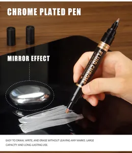 Verchromter Marker Stift Spiegeleffekt Fluessiges Chrom Farbe fuer Modellmalerei Reparatur