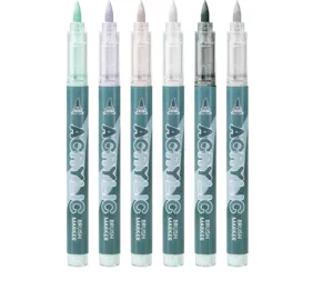 Direct liquid acrylic marker pens set of 6 colors, ideal for art student painting and DIY crafts.
