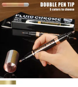 Doppelter Chrom-Markierungsstift wasserdichter Spiegel Metallfarbstift für Modellbauguss.