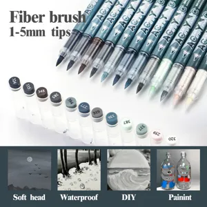 Liquid Acrylic Paint Marker Pens Gray Tones Fine Point Permanent Marker For Rock Painting Glass Ceramic DIY Art Craft