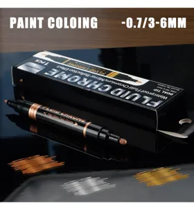 Doppelseitiger flüssiger Chrom-Marker, spiegelnder Metallic-Farbstift für Modellbau und Kunst.